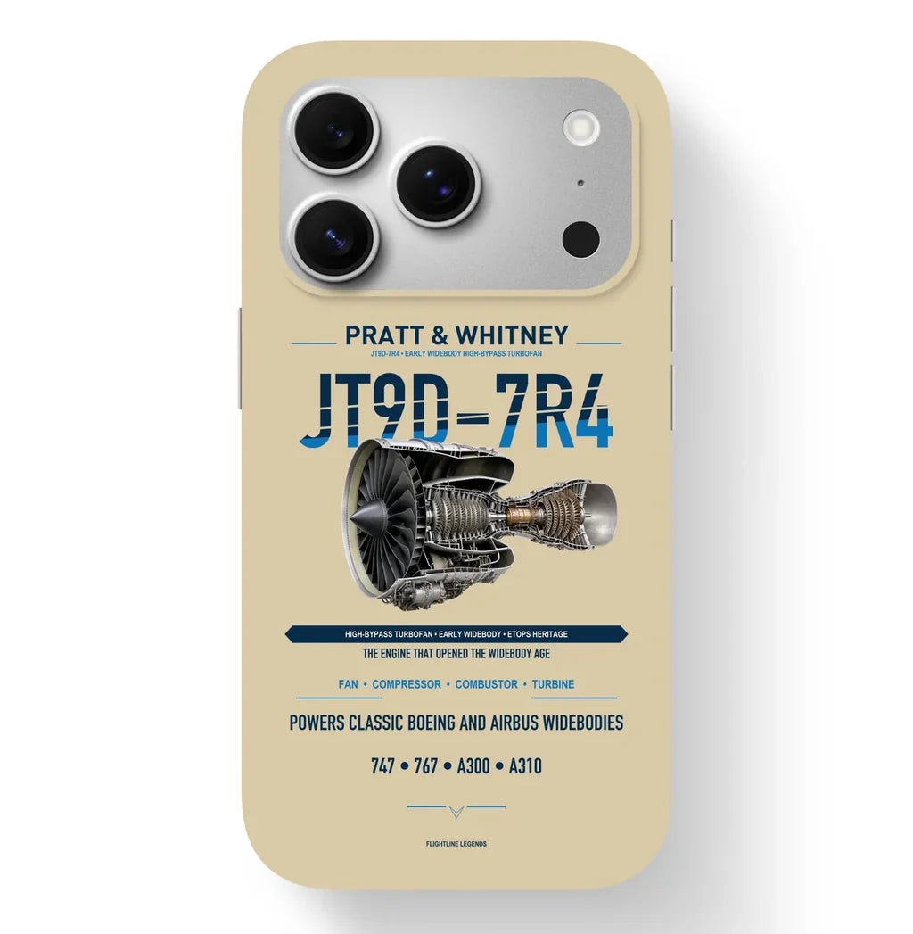 JT9D-7R4 Case design on beige iphone case
