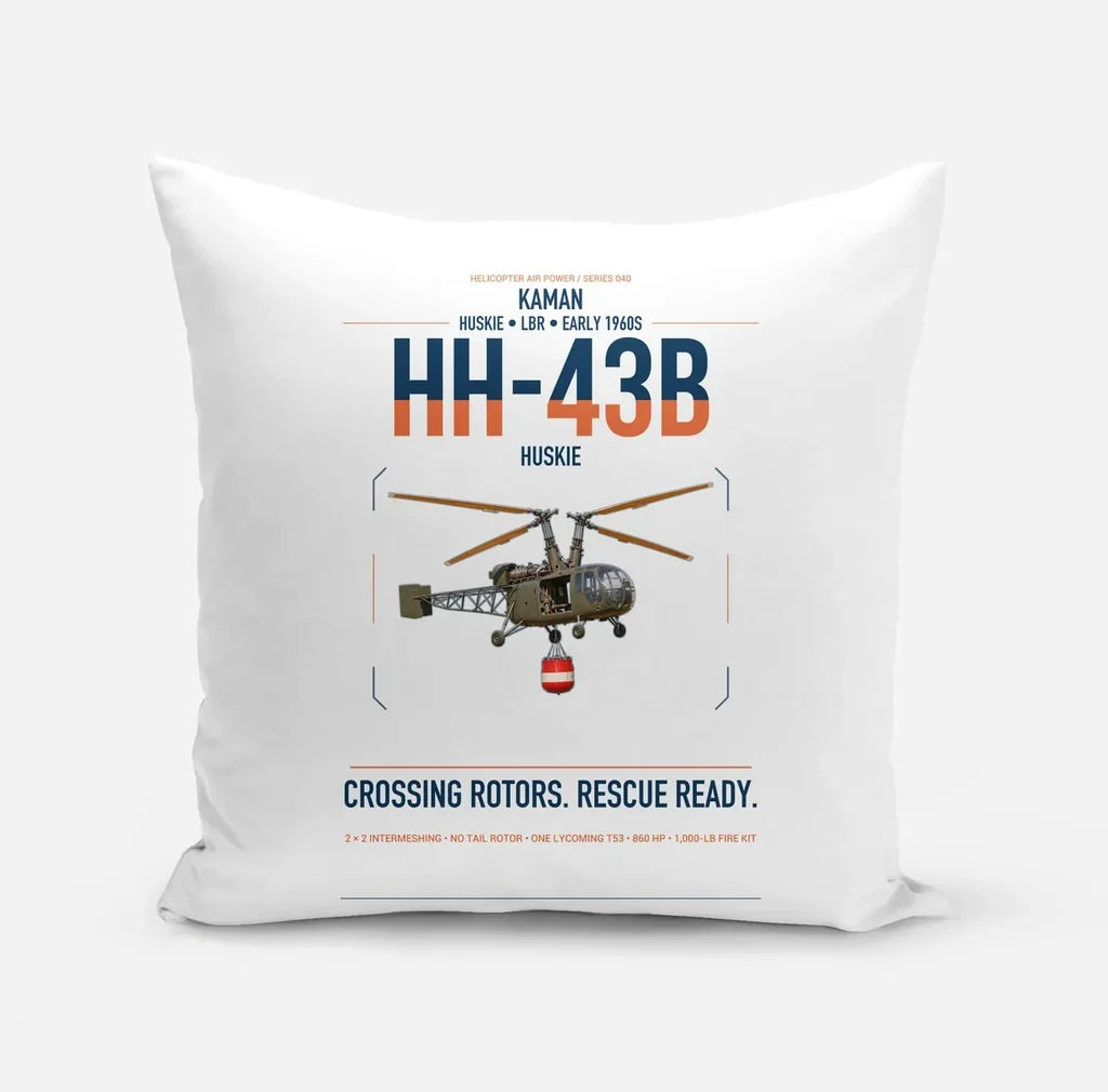 Kaman HH-43B Huskie design on white pillow