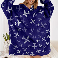 Thumbnail for Different Sizes Seamless Airplanes Hoodie - view 2