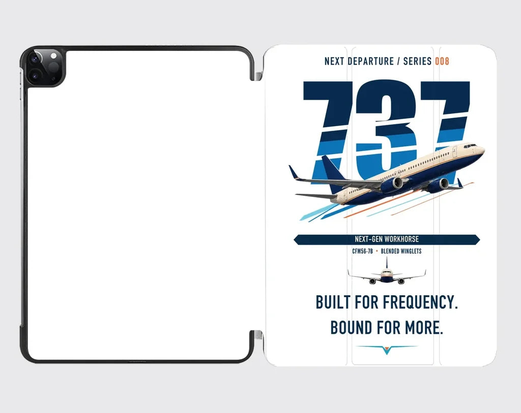 Boeing 737-800 NG design on white ipad tablet case
