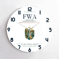 Thumbnail for Fort Wayne International Airport (FWA) design on white no frame wall clock