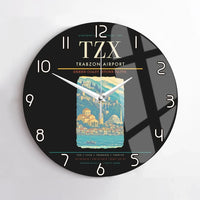 Thumbnail for Trabzon Airport (TZX) design on black no frame wall clock