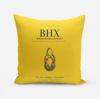 Thumbnail for Birmingham Airport (BHX) design on yellow pillow