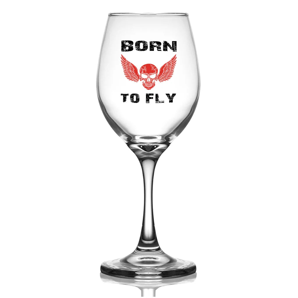 Customisable Born to Fly Wine Glass - view 2