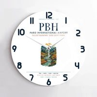 Thumbnail for Paro International Airport (PBH) design on white no frame wall clock