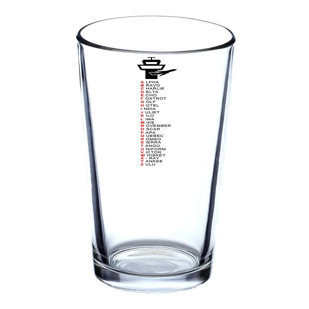 Customisable Aviation Alphabet Drinking Glass - view 2