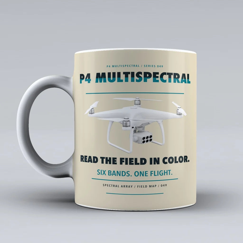 P4 Multispectral Mug design on beige dji