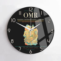 Thumbnail for Oradea International Airport (OMR) design on black no frame wall clock