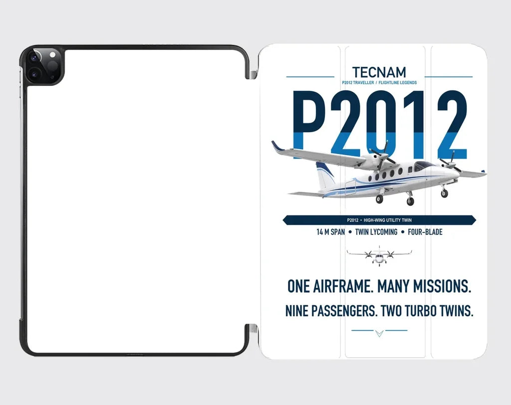 Tecnam P2012 Traveller design on white ipad tablet case