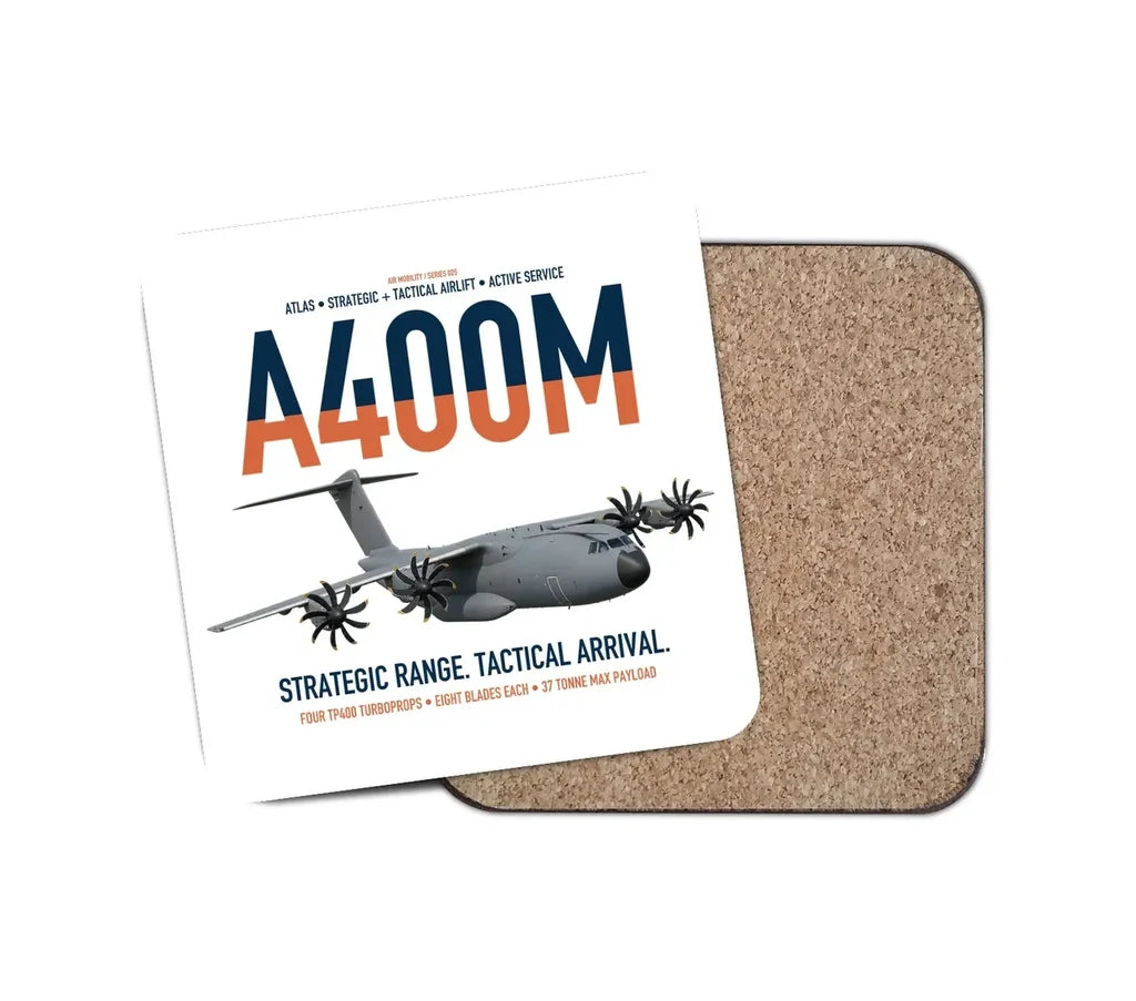 Airbus A400M Atlas design on white 1 piece coaster