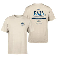 Thumbnail for Piper PA-24-250 Comanche 250 design on beige t-shirt, double-side print