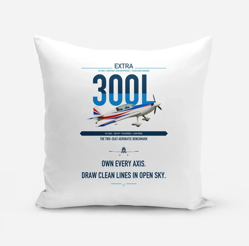 Extra 300L design on white pillow