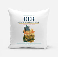 Thumbnail for Debrecen International Airport (DEB) design on white pillow