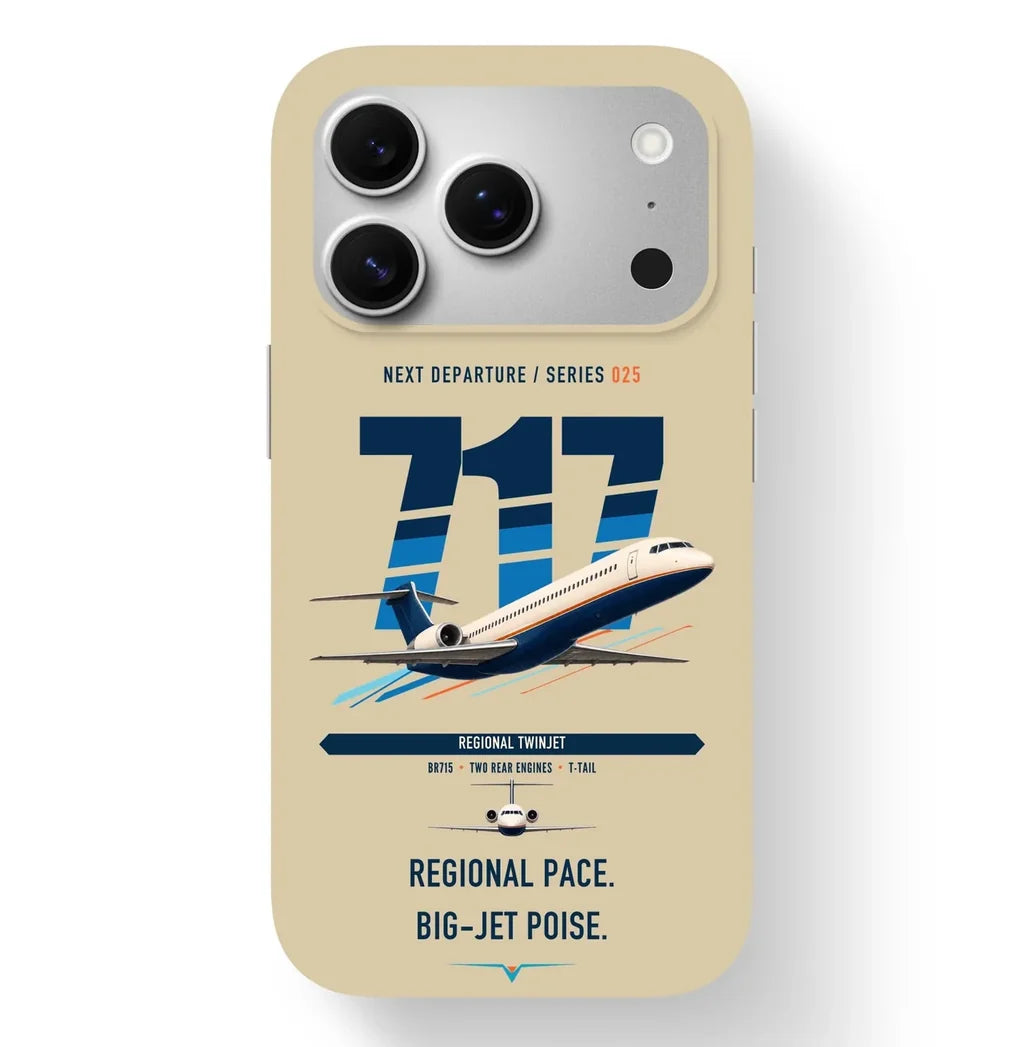 Boeing 717-200 design on beige magsafe iphone case