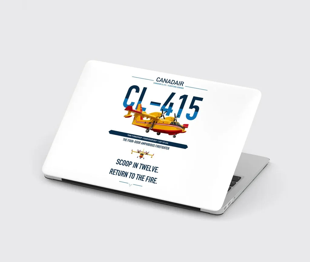 Canadair CL-415 design on white MacBook case
