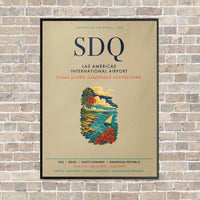 Thumbnail for Las Americas International Airport SDQ vertical canvas print - framed - beige background