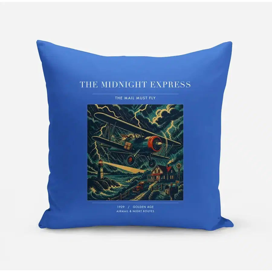 VINTAGE G4033 - The Midnight Express - Designed Pillows design on blue
