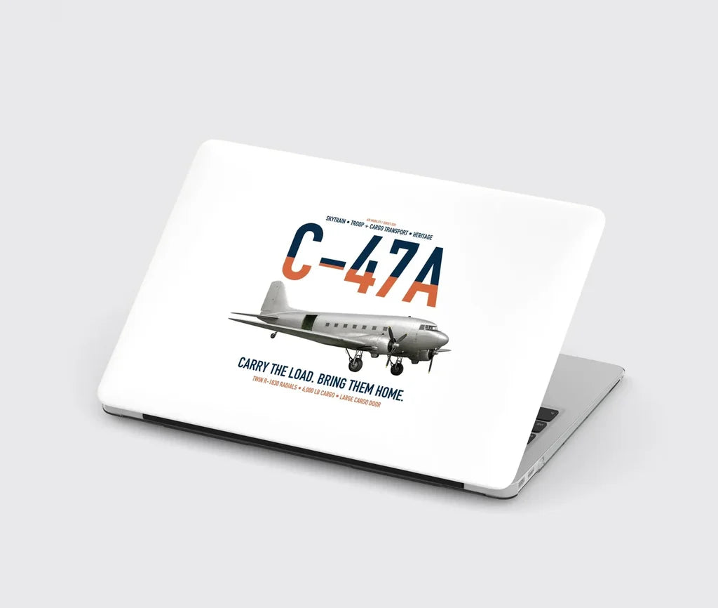 C-47A Skytrain design on white MacBook case