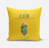 Thumbnail for Mactan-Cebu International Airport (CEB) design on yellow pillow