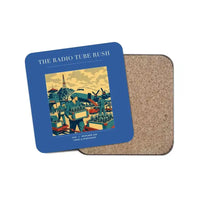 Thumbnail for The Radio Tube Rush - Designed Coasters design on blue 1-piece
