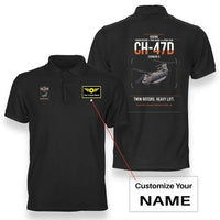Thumbnail for Boeing CH-47D design on black+name double-side polo t-shirt, double-side print