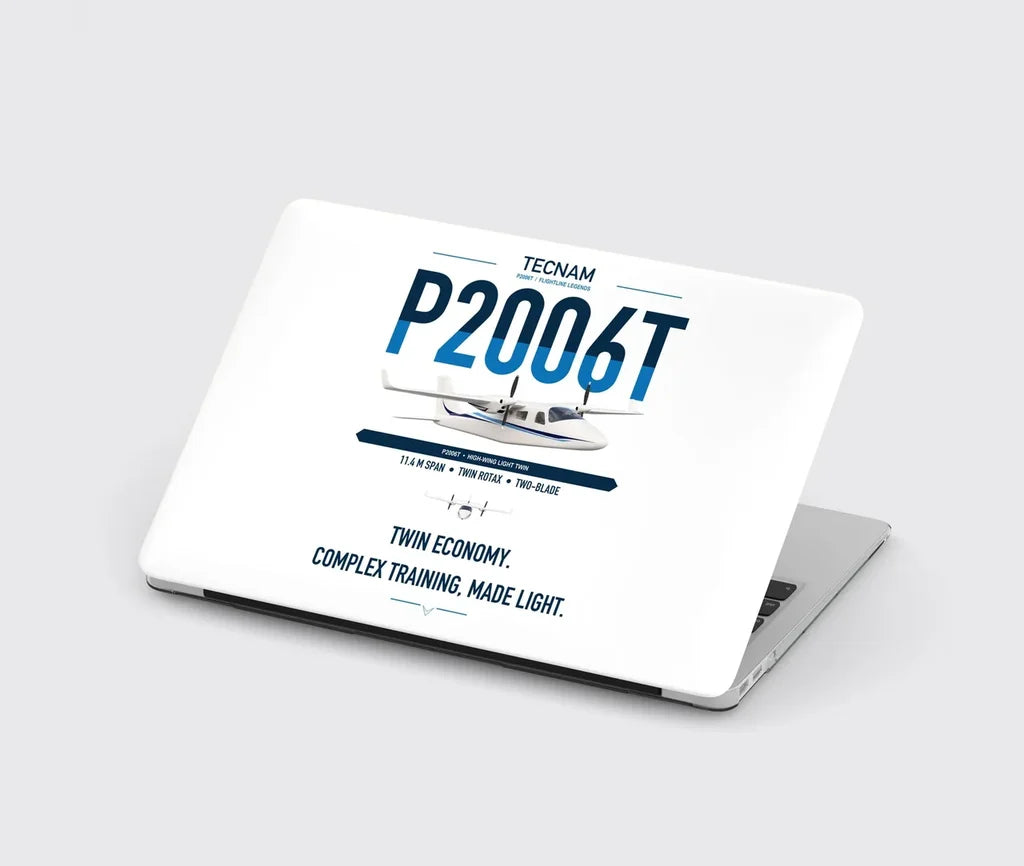Tecnam P2006T design on white MacBook case