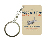 Thumbnail for Airbus C295M T.21 design on beige designed key chain, double-side print
