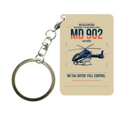 Thumbnail for MD Helicopters MD 902 Explorer design on beige designed key chain, double-side print