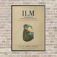Thumbnail for Wilmington International Airport ILM vertical canvas print - framed - beige background
