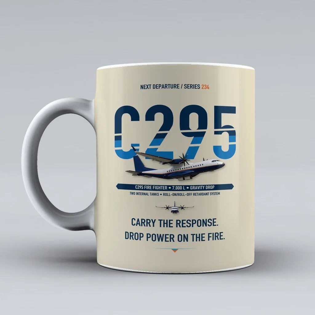 C295 Firefighter Mug design on beige airbus