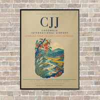 Thumbnail for Cheongju International Airport CJJ vertical canvas print - framed - beige background