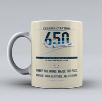 Thumbnail for Cessna Citation 650 - Citation III design on beige ceramic mug, double-side print