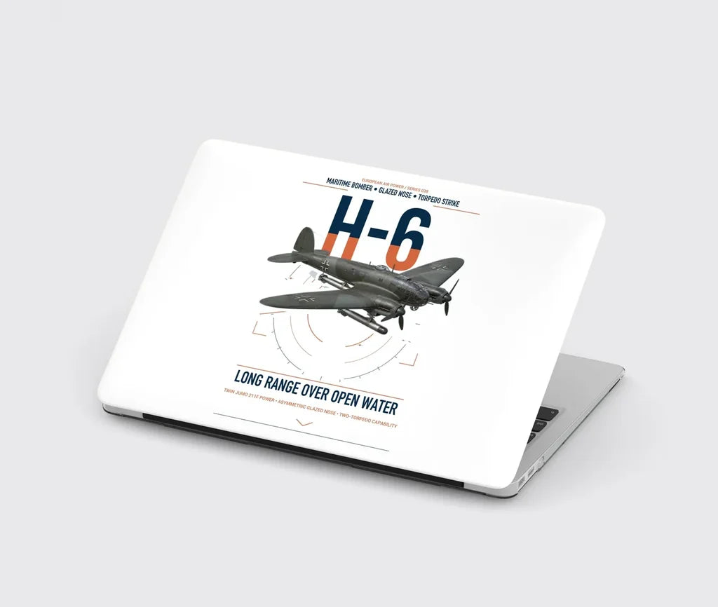 Heinkel He 111H-6 design on white MacBook case