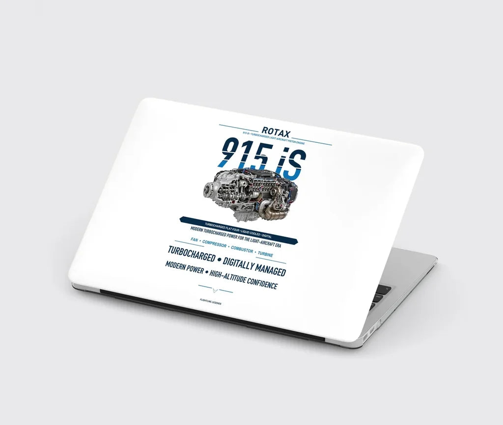 915 iS design on white MacBook case