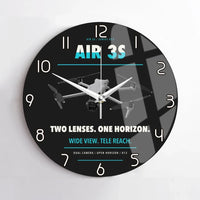 Thumbnail for DJI Air 3S design on black no frame wall clock