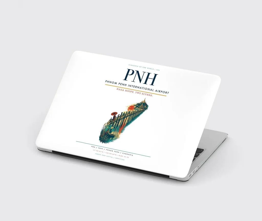 Phnom Penh International Airport (PNH) design on white MacBook case