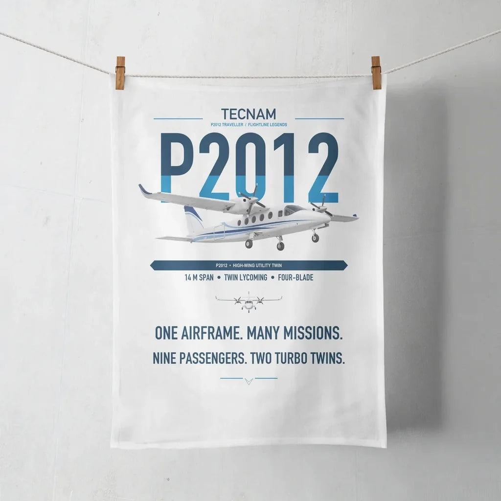 Tecnam P2012 Traveller design on white towel