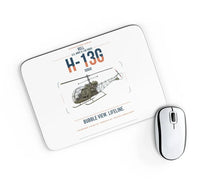 Thumbnail for Bell H-13G Sioux design on white rectangle mouse pad
