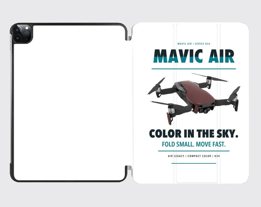 DJI Mavic Air design on white ipad tablet case