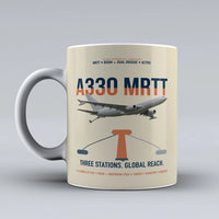 Thumbnail for Airbus A330 MRTT design on beige ceramic mug, double-side print