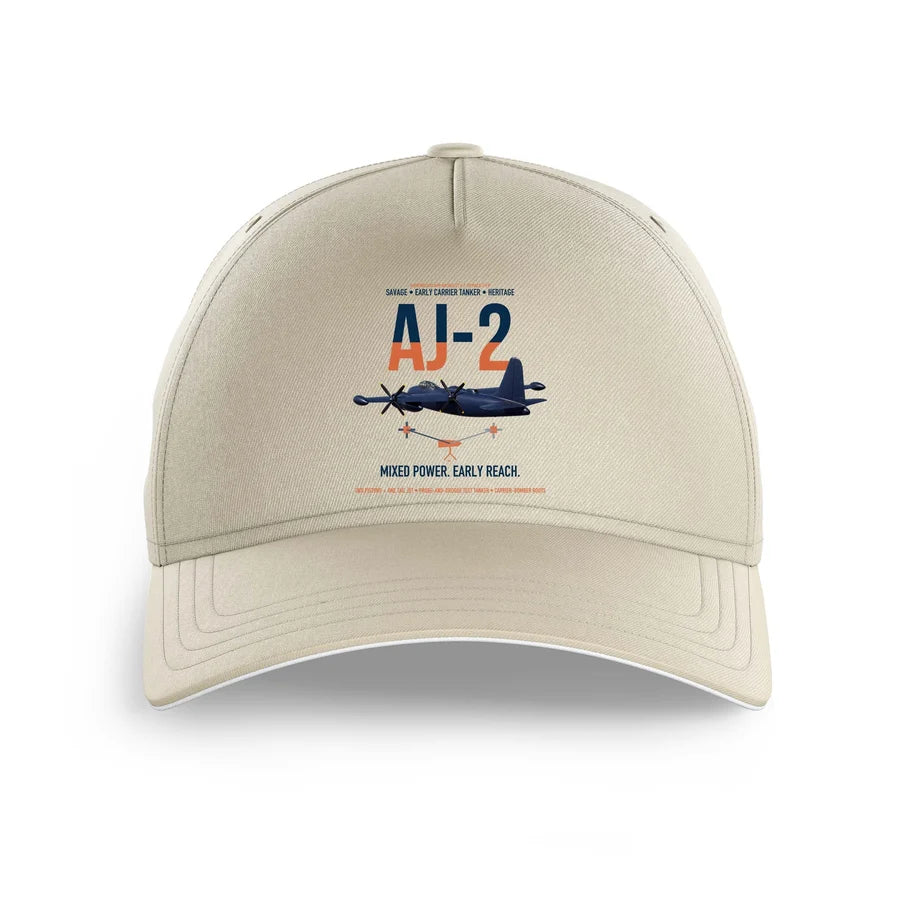 AJ-2 Savage Tanker design on beige printed hat