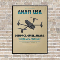 Thumbnail for Parrot ANAFI USA vertical canvas print - framed - beige background