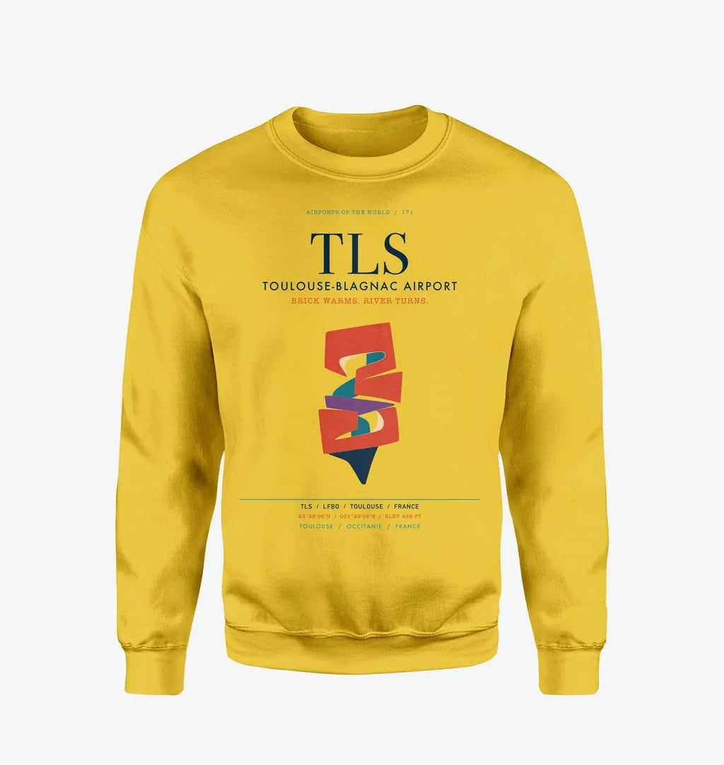 Toulouse-Blagnac Airport (TLS) design on yellow sweatshirt