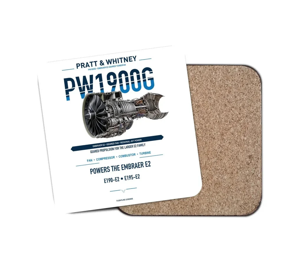 PW1900G design on white 1 piece coaster