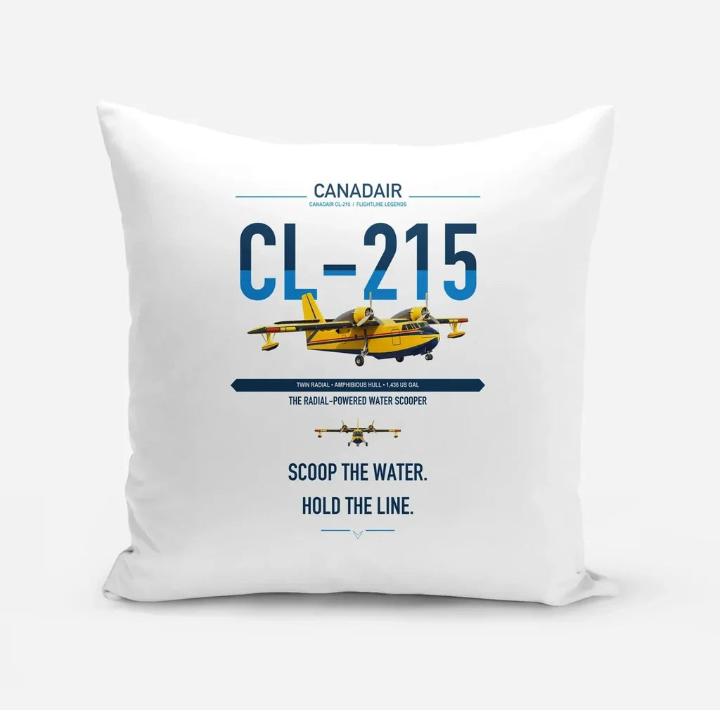 Canadair CL-215 design on white pillow