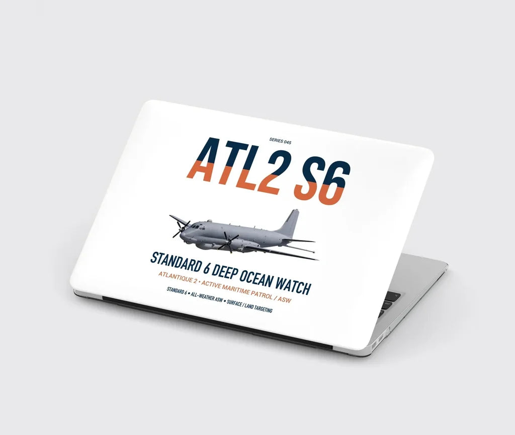 Atlantique 2 Standard 6 design on white MacBook case
