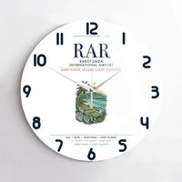 Thumbnail for Rarotonga International Airport (RAR) design on white no frame wall clock
