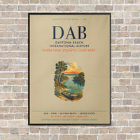 Thumbnail for Daytona Beach International Airport DAB vertical canvas print - framed - beige background