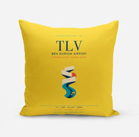 Thumbnail for Tel Aviv Ben Gurion Airport (TLV) design on yellow pillow