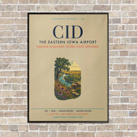 Thumbnail for The Eastern Iowa Airport CID vertical canvas print - framed - beige background
